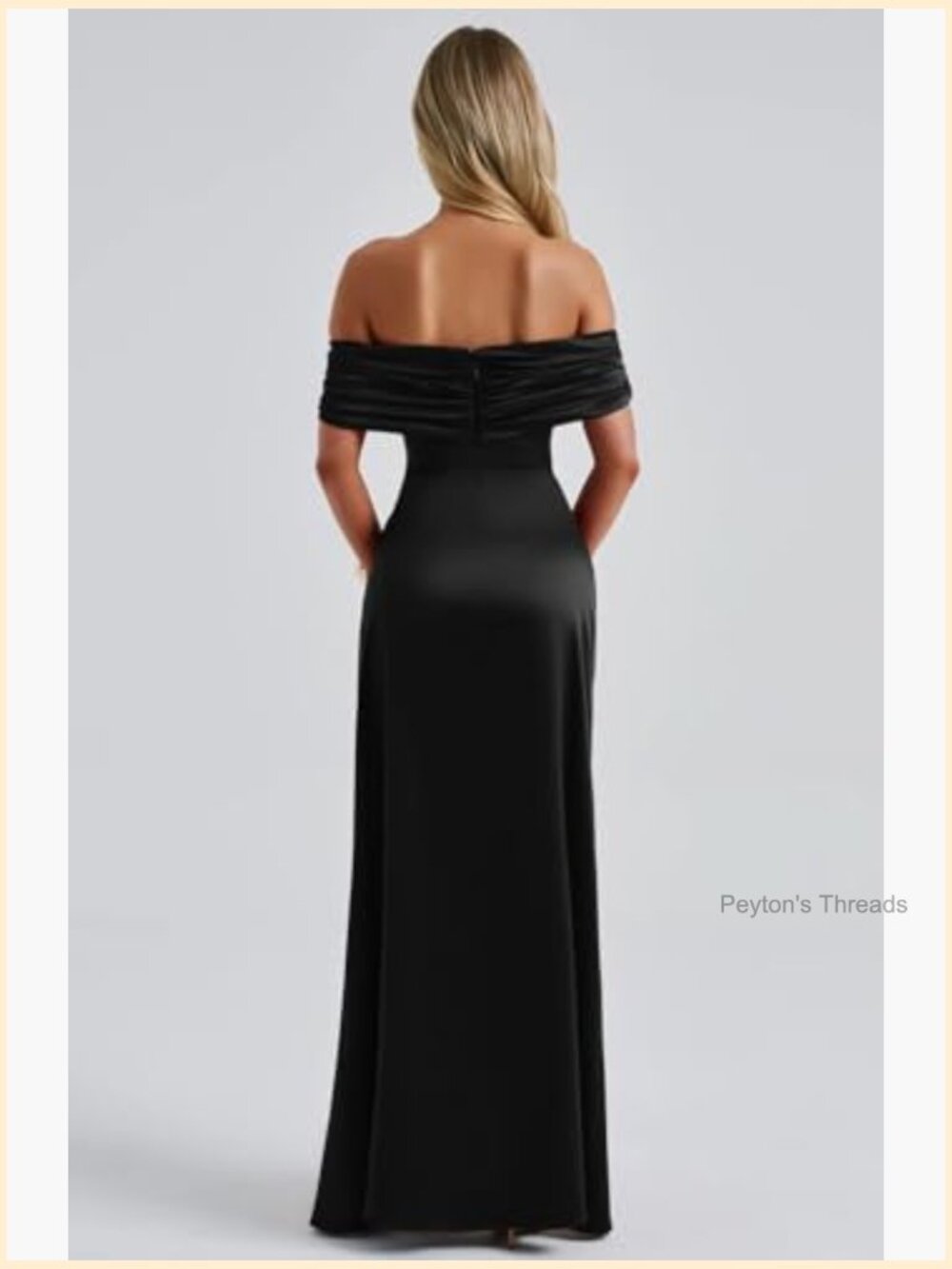 Elegant Off Shoulder High Split Bodycon Maxi Dress for Evening Wedding Guest - Picture 6 of 7